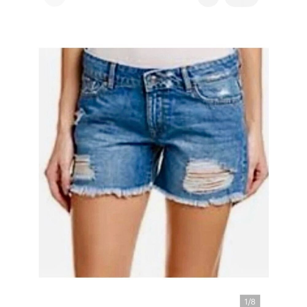 DL1961 Karlie Boyfriend Shorts in Distressed Blue Denim Women’s 27 - Picture 1 of 8